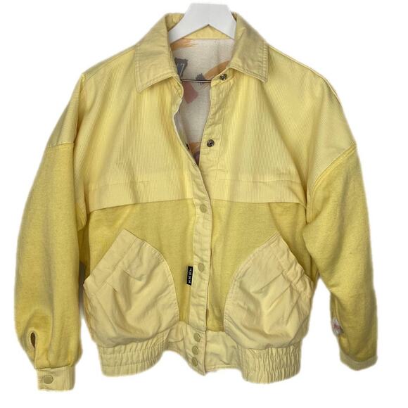 Vintage Reversible Yellow 90's Patterned Jacket - Women's Size S - Picture 3 of 7